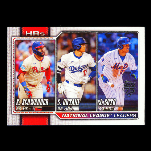 Ohtani - Schwarber - Soto 2026 Topps League Leaders Dodgers - Phillies - Mets