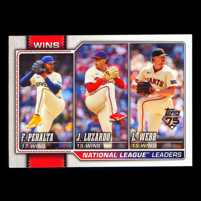 Luzardo - Peralta - Webb 2026 Topps League Leaders Phillies - Brewers - Giants