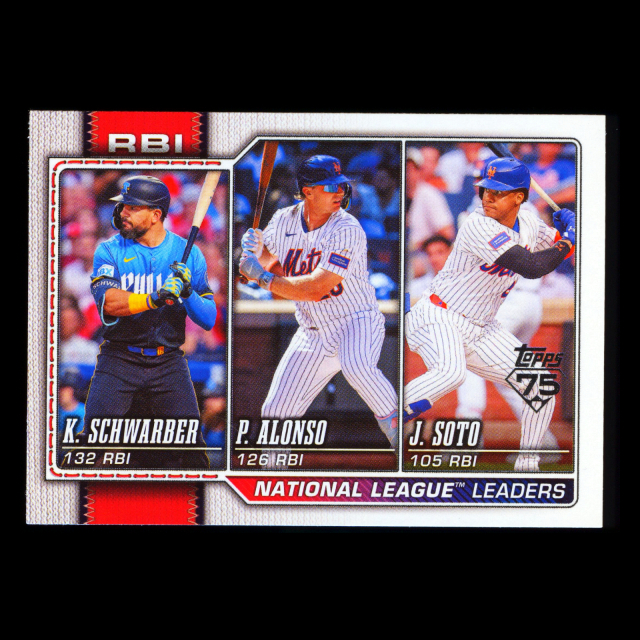Alonso - Kyle Schwarber - Soto 2026 Topps League Leaders Mets - Phillies - Mets