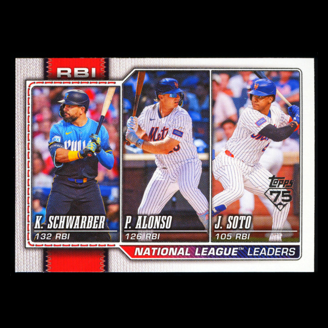 Alonso - Kyle Schwarber - Soto 2026 Topps League Leaders Mets - Phillies - Mets