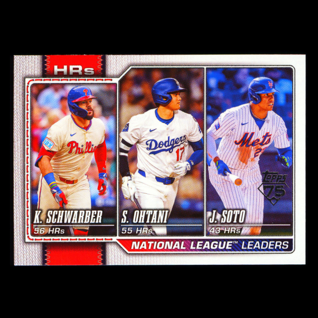 Ohtani - Schwarber - Soto 2026 Topps League Leaders Dodgers - Phillies - Mets