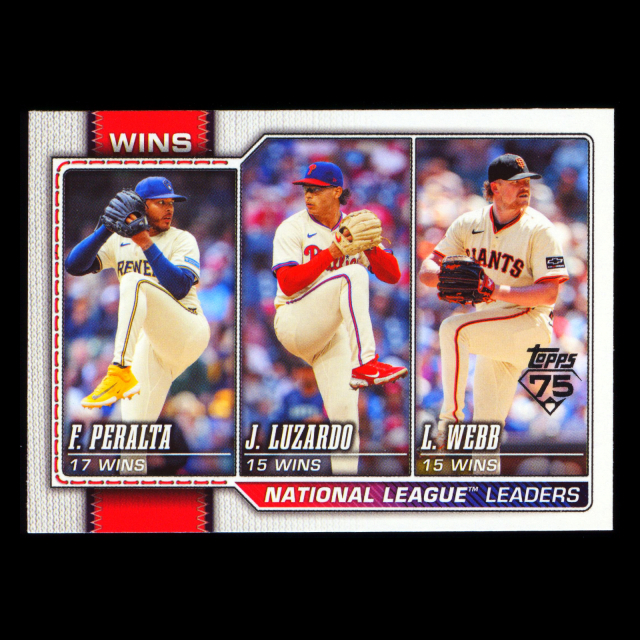 Luzardo - Peralta - Webb 2026 Topps League Leaders Phillies - Brewers - Giants