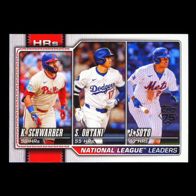 Ohtani - Schwarber - Soto 2026 Topps League Leaders Dodgers - Phillies - Mets