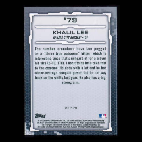 Khalil Lee 2019 Bowman Chrome Top 100 #79 Royals
