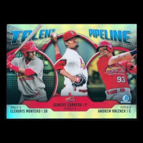Elehuris Montero | Genesis Cabrera | Andrew Knizner RC 2019 Bowman Chrome Talent Pipeline Cardinals