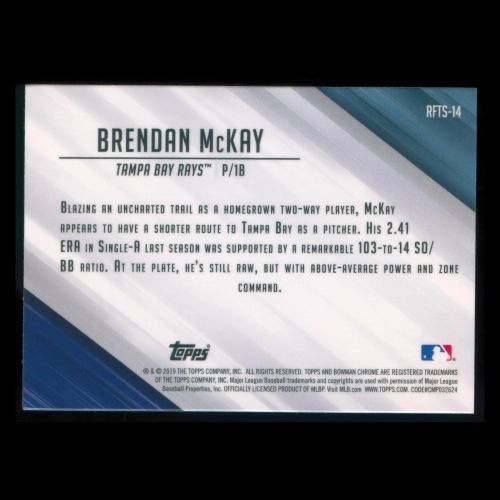 Brendan McKay 2019 Bowman Chrome Read for the Show Rays