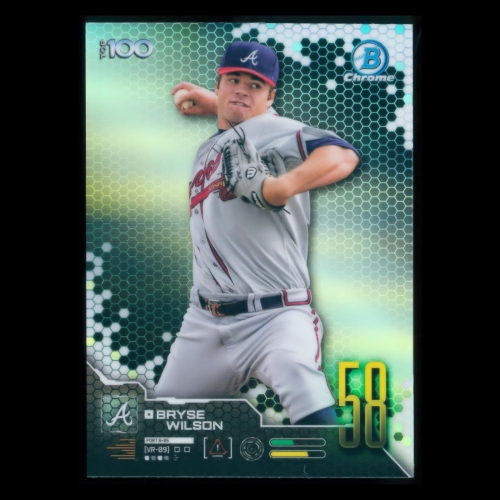 Bryse Wilson 2019 Bowman Chrome Top 100 #58 Braves