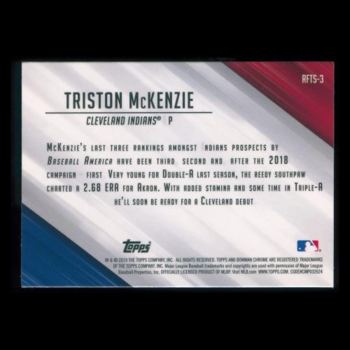 Triston McKenzie 2019 Bowman Chrome Read for the Show Indians