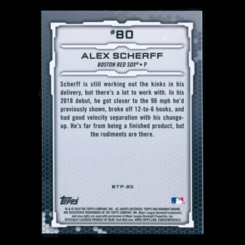 Alex Scherff 2019 Bowman Chrome Top 100 #80 Red Sox