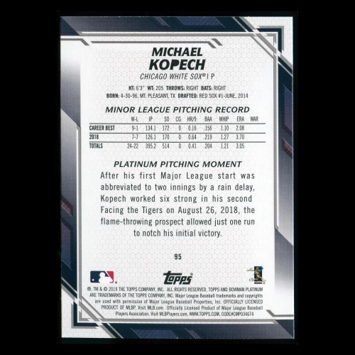 Michael Kopech RC 2019 Bowman Platinum Rookie White Sox
