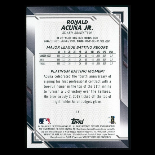 Ronald Acuna Jr. 2019 Bowman Platinum Braves