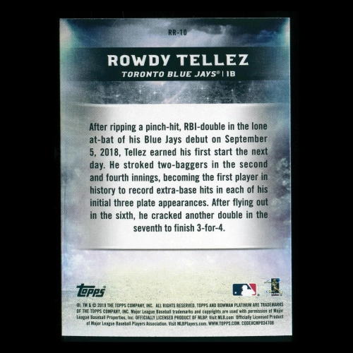 Rowdy Tellez RC 2019 Bowman Platinum Renowned Rookie Blue Jays