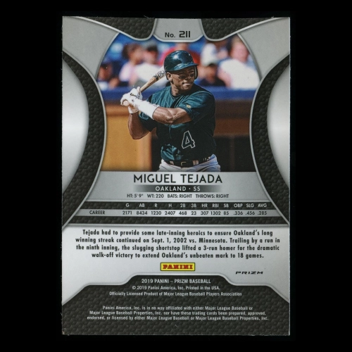 Miguel Tejada 2019 Prizm Blue Athletics