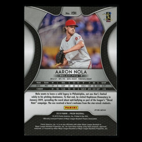 Aaron Nola 2019 Prizm Cosmic Haze Phillies