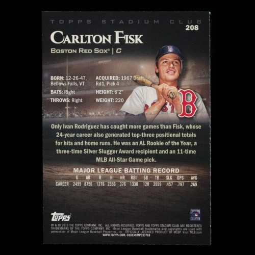 Carlton Fisk 2019 Stadium Club Red Foil Red Sox