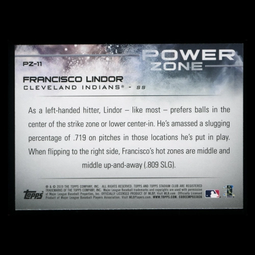 Francisco Lindor 2019 Stadium Club Power Zone Indians