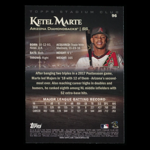 Ketel Marte 2019 Stadium Club Red Foil Diamondbacks