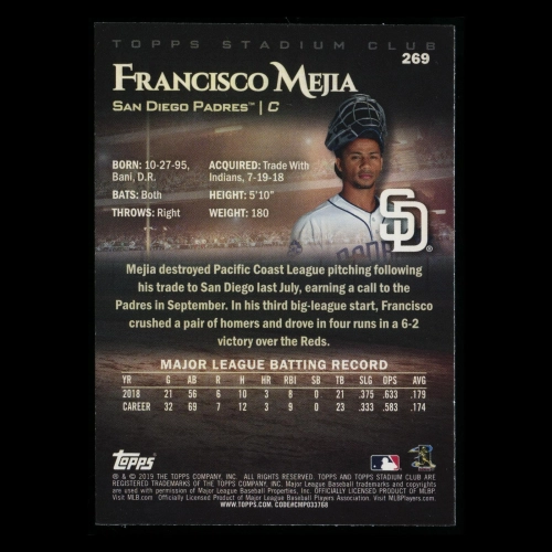 Francisco Mejia 2019 Stadium Club Red Foil Padres