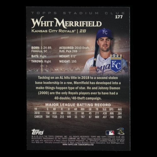 Whit Merrifield 2019 Stadium Club Red Foil Royals