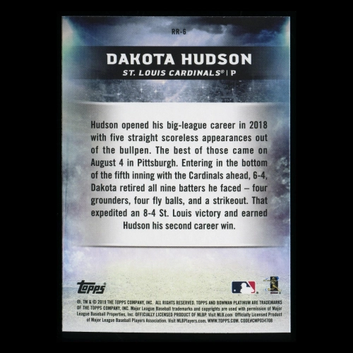 Dakota Hudson RC 2019 Bowman Platinum Renowned Rookie Cardinals