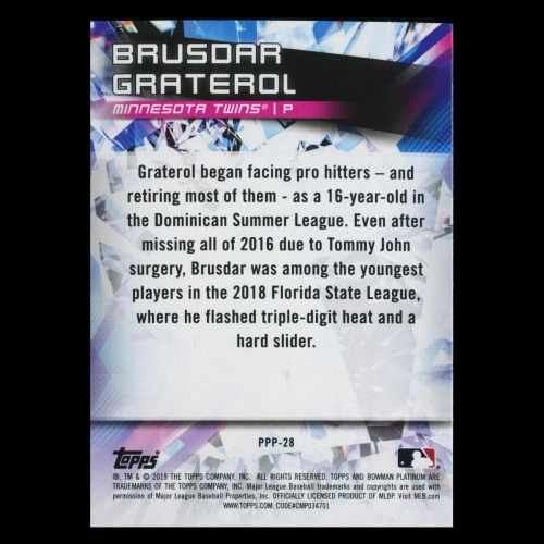 Brusdar Graterol 2019 Bowman Platinum Prismatic Prodigies Twins