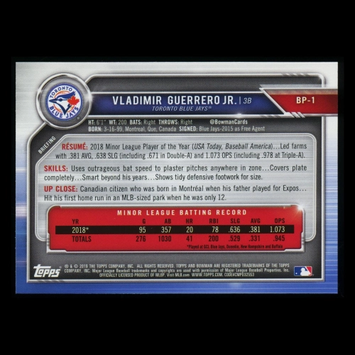 Vladimir Guerrero Jr. 2019 Bowman Blue Jays