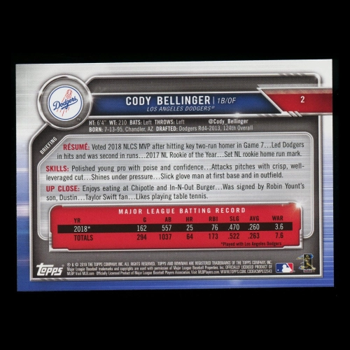 Cody Bellinger 2019 Bowman Dodgers
