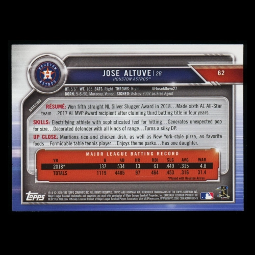 Jose Altuve 2019 Bowman Astros