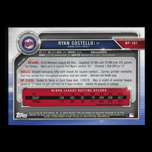 Ryan Costello 2019 Bowman 1st Bowman Twins