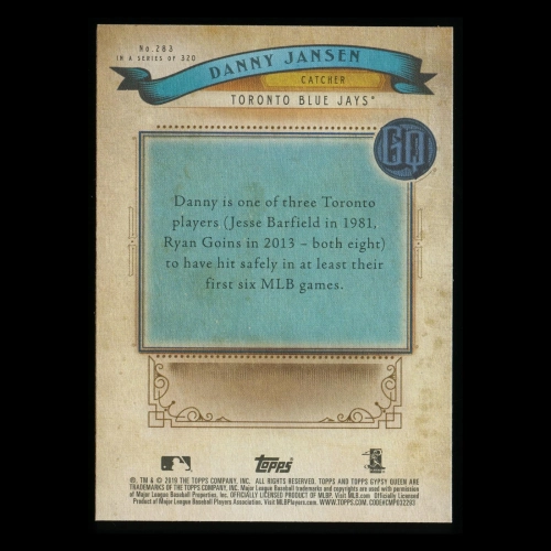 Danny Jansen RC 2019 Gypsy Queen Rookie Blue Jays