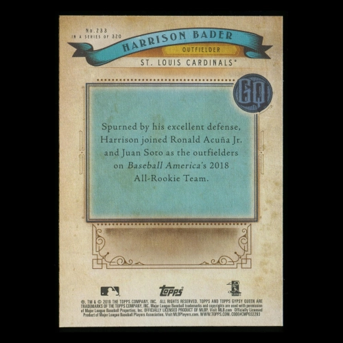 Harrison Bader 2019 Gypsy Queen Green Cardinals