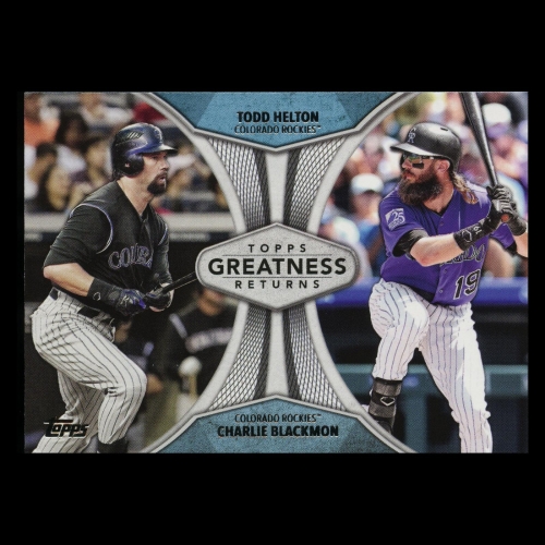 Todd Helton | Charlie Blackmon 2019 Topps Greatness Returns Rockies