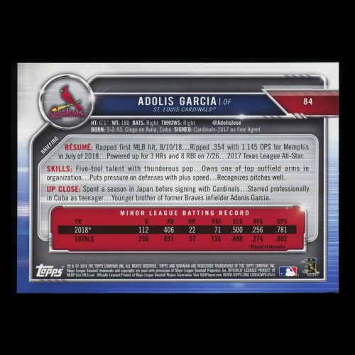 Adolis Garcia RC 2019 Bowman Rookie Cardinals