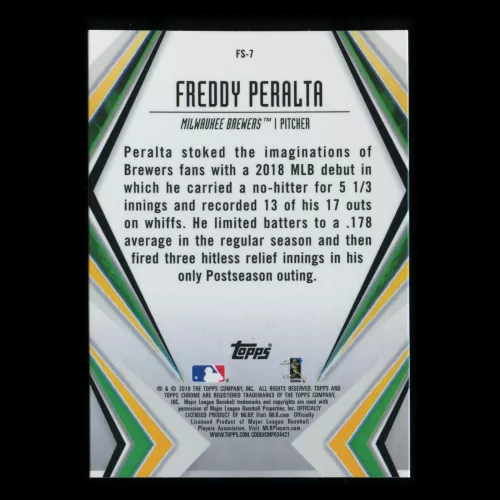 Freddy Peralta 2019 Topps Chrome Future Stars Brewers