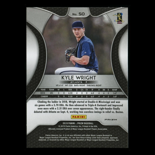 Kyle Wright RC 2019 Prizm Blue Rookie Braves