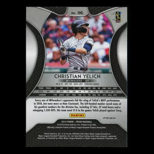Christian Yelich 2019 Prizm Blue Brewers