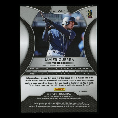 Javier Guerra RC 2019 Prizm Red Rookie Padres