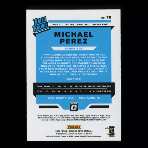 Michael Perez RR 2019 Optic Rated Rookie Rays