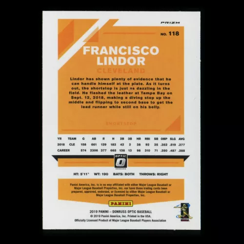 Francisco Lindor 2019 Optic Blue Indians