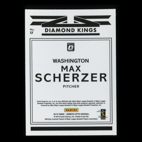 Max Scherzer 2019 Optic Diamond Kings Nationals