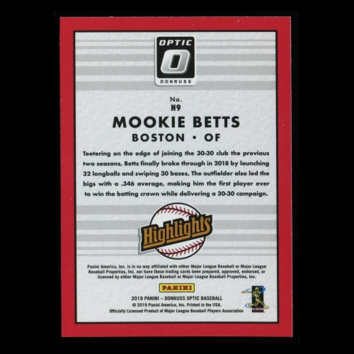 Mookie Betts 2019 Optic Hightlights Red Sox