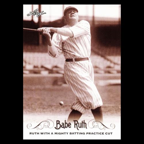 Babe Ruth 2016 Leaf Ruth with a Mighty Batting Practice Cut #43