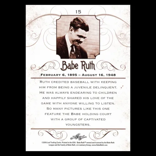 Babe Ruth 2016 Leaf Ruth Chatting with Captivated Youngsters #15