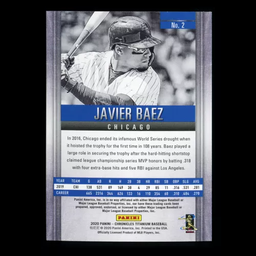 Javier Baez 2020 Chronicles Titanium Cubs