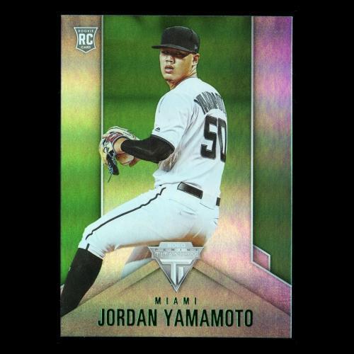 Jordan Yamamoto RC 2020 Chronicles Titanium Green Rookie Marlins