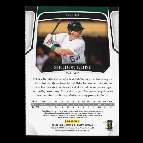 Sheldon Neuse RC 2020 Chronicles Limited Rookie Athletics