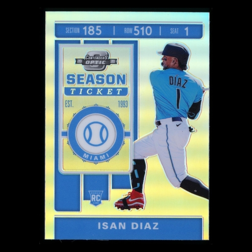 Isan Diaz RC 2020 Chronicles Contenders Optic Season Ticket Silver Marlins
