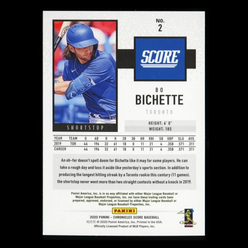Bo Bichette RC 2020 Chronicles Score Rookie Blue Jays
