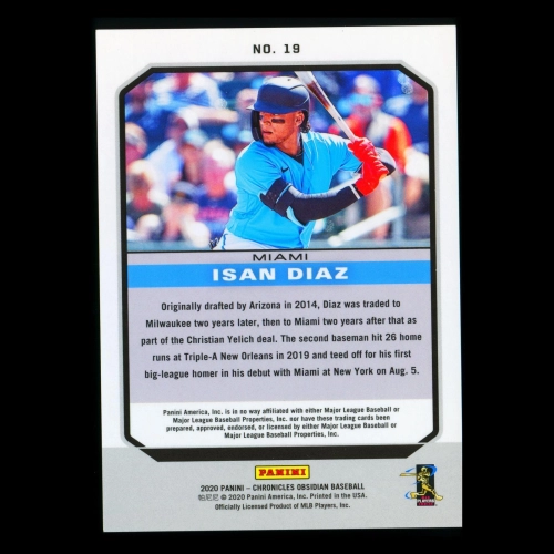 Isan Diaz RC 2020 Chronicles Obsidian Rookie Marlins