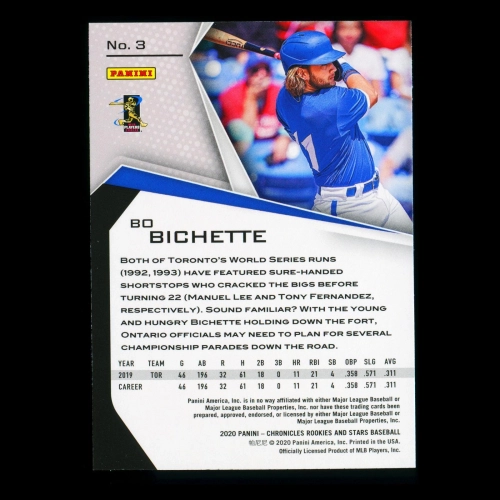 Bo Bichette RC 2020 Chronicles Rookies & Stars Rookie Blue Jays
